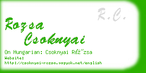 rozsa csoknyai business card